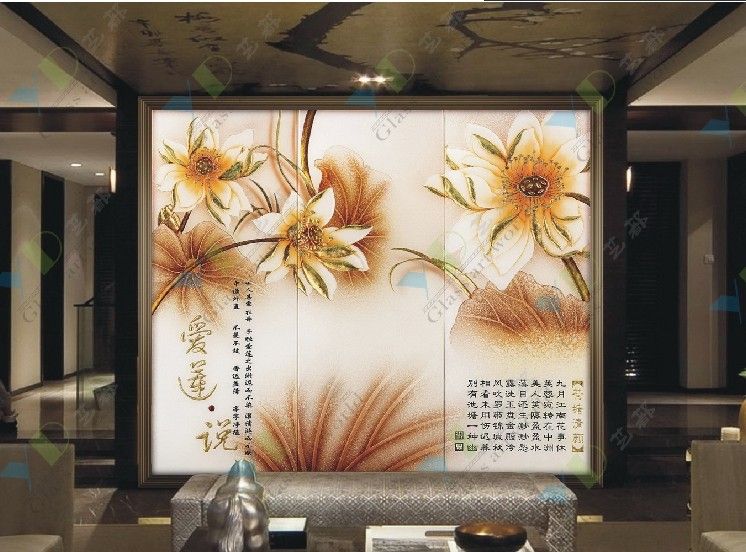 艺术玻璃电视背景墙