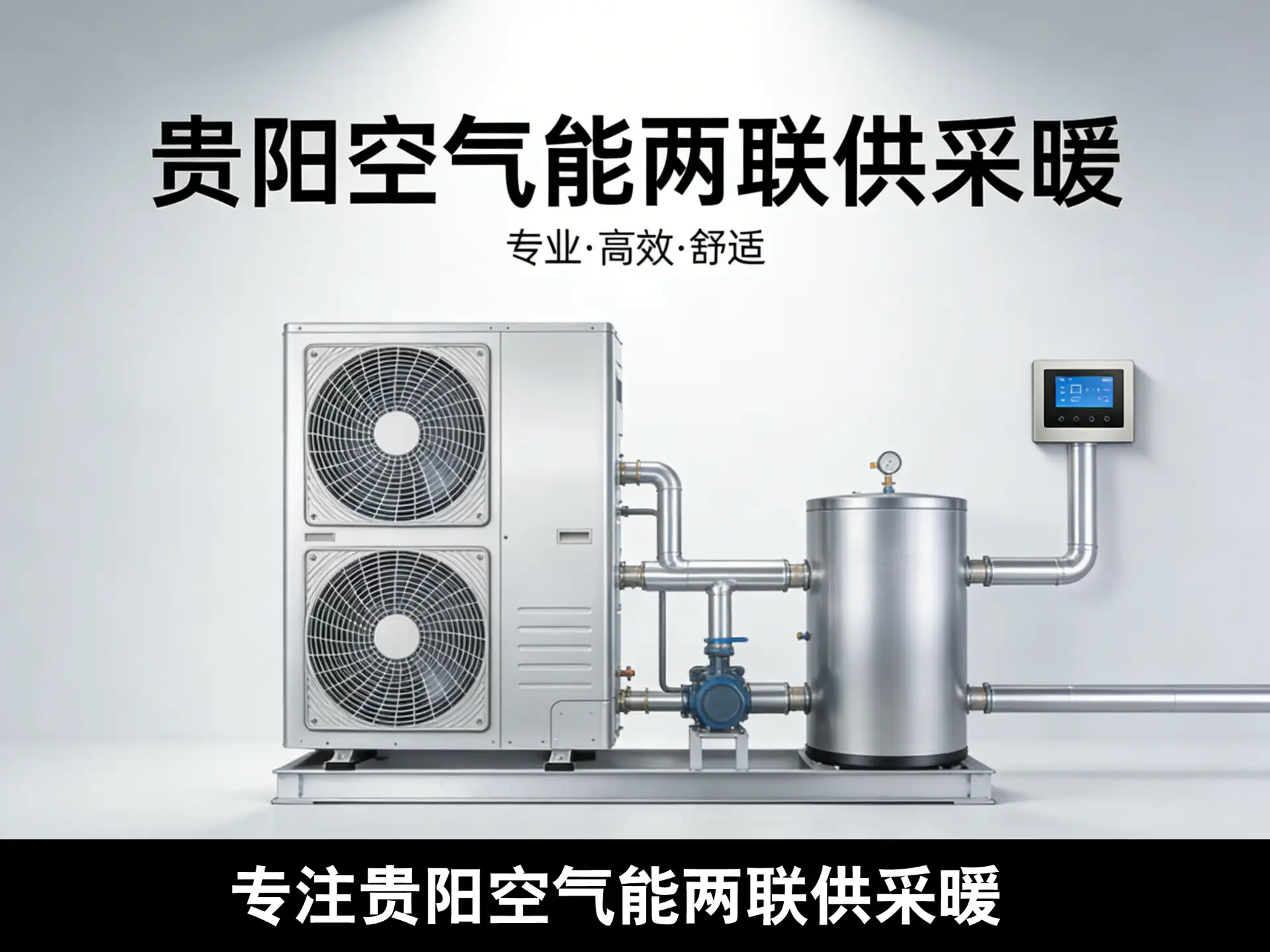 贵阳美的空气能两联供采暖系统